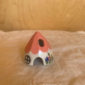Pink Ceramic Mouse House Cone Incense Burner - Mouse and Plate not included